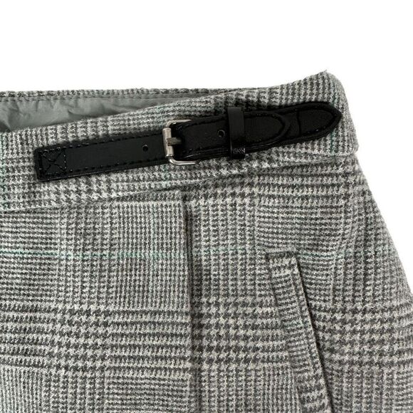 L.L. Bean Classic Fit Faux Wrap Skirt Gray Plaid size 10 Regular - Picture 5 of 11